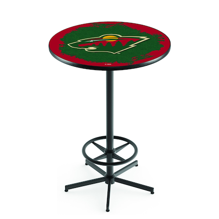 Holland Bar Stool Co 42" Black Minnesota Wild Pub Table L216B4228MinWld